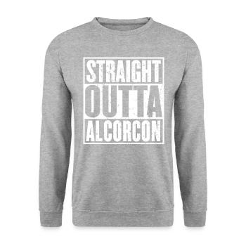 Straight Outta Alcorcón - Sweat-shirt Unisexe - gris chiné - Devant - Alina (178cm) & Michal (187cm)