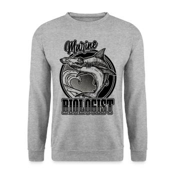 Biologiste marin Requin-marteau Biologie marine - Sweat-shirt Unisexe - gris chiné - Devant - Alina (178cm) & Michal (187cm)