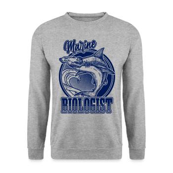 Biologiste marin Requin-marteau Biologie marine - Sweat-shirt Unisexe - gris chiné - Devant - Alina (178cm) & Michal (187cm)