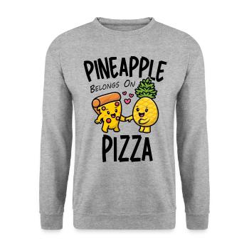 Pineapple Belongs On Pizza Funny Food - Unisex Sweatshirt - salt & pepper - Front - Alina (178cm) & Michal (187cm)