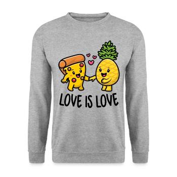 Pineapple Belongs On Pizza Funny Food - Unisex Sweatshirt - salt & pepper - Front - Alina (178cm) & Michal (187cm)
