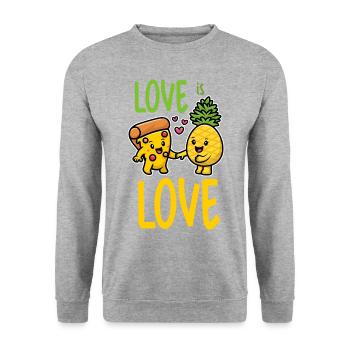 Pineapple Belongs On Pizza Funny Food - Unisex Sweatshirt - salt & pepper - Front - Alina (178cm) & Michal (187cm)