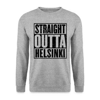 Gerade Outta Helsinki Vintage - Unisex Pullover - Weißgrau meliert - Vorne - Alina (178cm) & Michal (187cm)