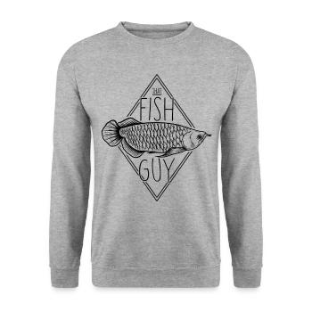 Das Fish Guy Aquarium Hobby - Unisex Pullover - Weißgrau meliert - Vorne - Alina (178cm) & Michal (187cm)