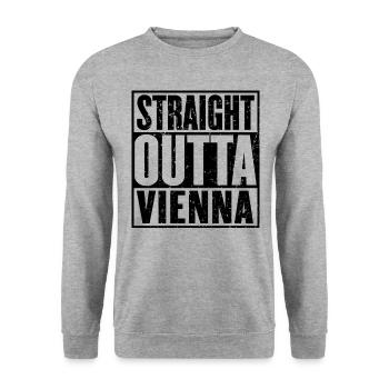 Straight Outta Vienna Vintage - Unisex Sweatshirt - salt & pepper - Front - Alina (178cm) & Michal (187cm)