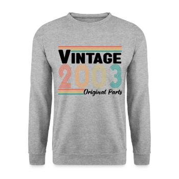 Vintage 2003 Original Parts Cadeau Anniversaire - Sweat-shirt Unisexe - gris chiné - Devant - Alina (178cm) & Michal (187cm)