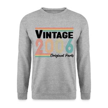 Vintage 2006 Original Parts Cadeau Anniversaire - Sweat-shirt Unisexe - gris chiné - Devant - Alina (178cm) & Michal (187cm)