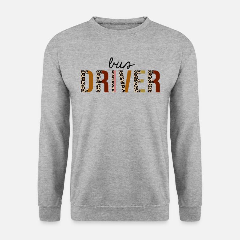 Bus Driver Leopard Print Funny - Unisex Sweatshirt - salt & pepper