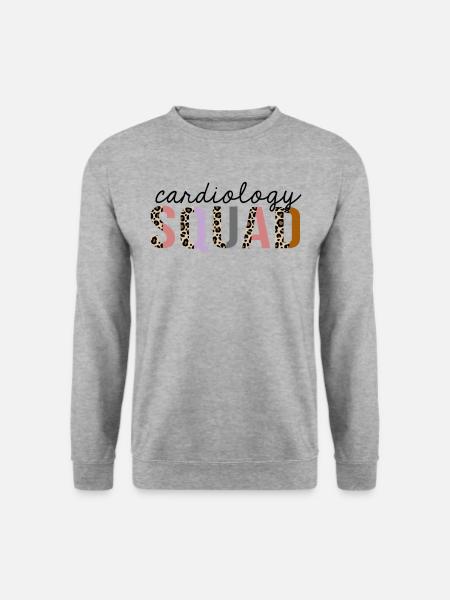Kardiologie Squad Leopardenprint Lustig - Unisex Pullover - Weißgrau meliert