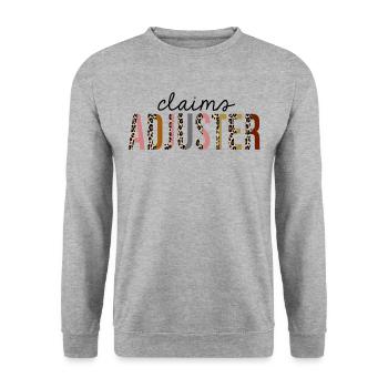 Claims Adjuster Leopard Print Funny - Unisex Sweatshirt - salt & pepper - Front - Alina (178cm) & Michal (187cm)