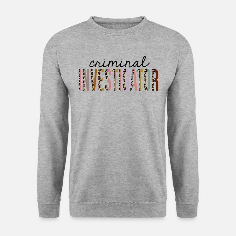 Kriminalbeamter Leopardenmuster lustig - Unisex Pullover - Weißgrau meliert