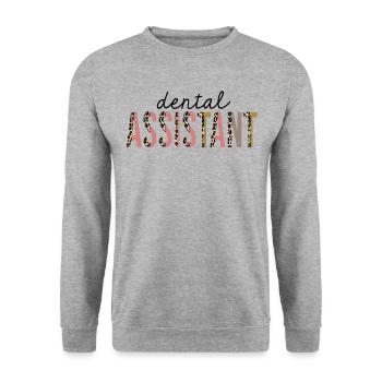 Assistant dentaire Leopard Print Drôle - Sweat-shirt Unisexe - gris chiné - Devant - Alina (178cm) & Michal (187cm)