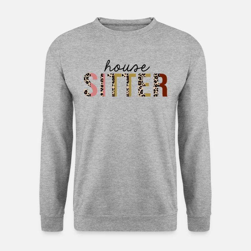 Haushälterin Leopardenprint lustig - Unisex Pullover - Weißgrau meliert