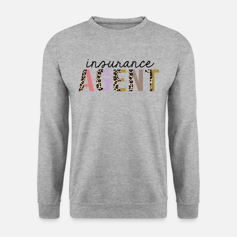Agent d’assurance Leopard Print Funny - Sweat-shirt Unisexe - gris chiné