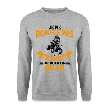 Je Ne Ronfle Pas Je Rêve Que Je Suis Un Quad - Sweat-shirt Unisexe - gris chiné - Devant - Alina (178cm) & Michal (187cm)