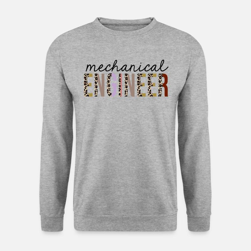 Mechanical Engineer Leopard Print Funny - Unisex Sweatshirt - salt & pepper