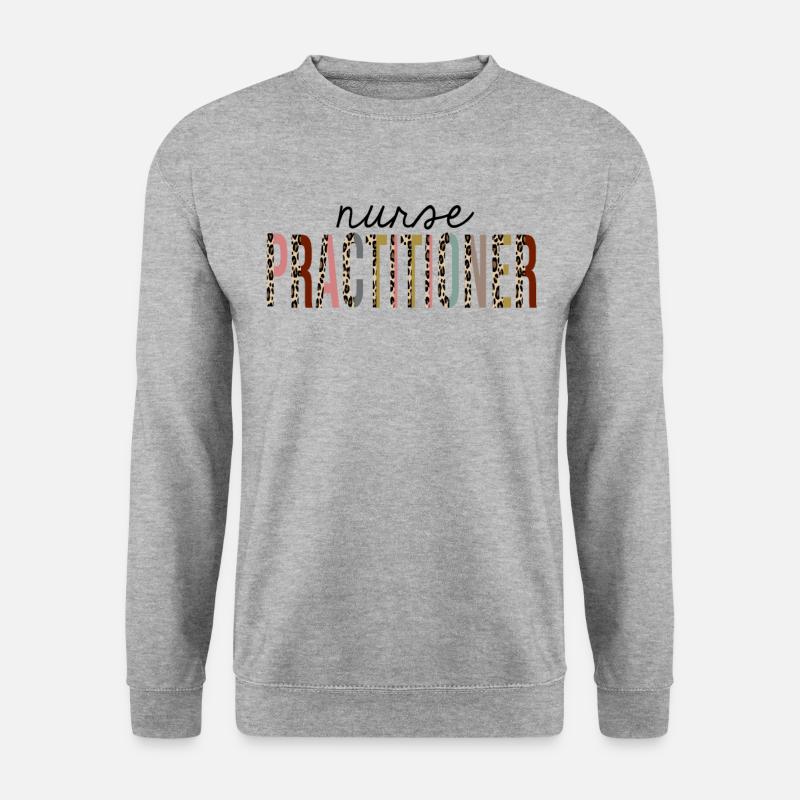 Infirmière praticienne Leopard Print Drôle - Sweat-shirt Unisexe - gris chiné
