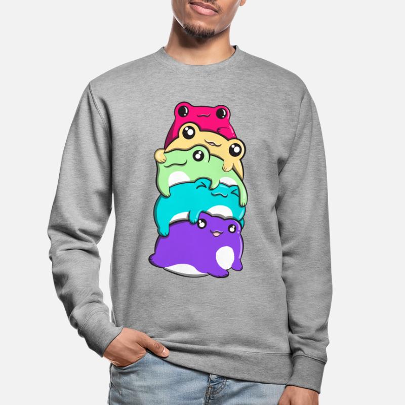 Non-Binary Pride Kawaii Frog Bunch Nonbinary Sweat-shirt Unisexe