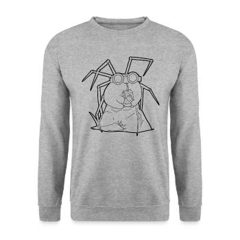 Biopunk Symbol Cute Kawaii Frog Strawberry Mild - Unisex Sweatshirt - salt & pepper - Front - Alina (178cm) & Michal (187cm)