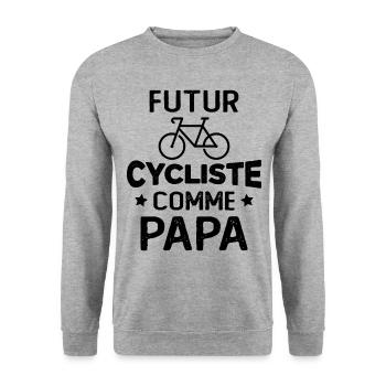 Futur cycliste comme papa - Sweat-shirt Unisexe - gris chiné - Devant - Alina (178cm) & Michal (187cm)