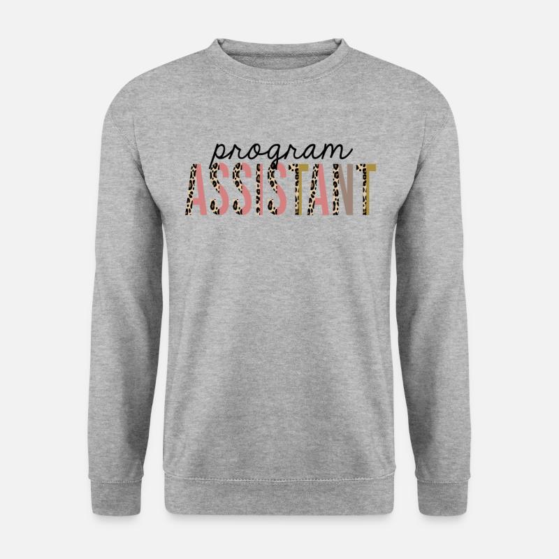 Programmassistent Leopard Print Funny - Unisex Pullover - Weißgrau meliert