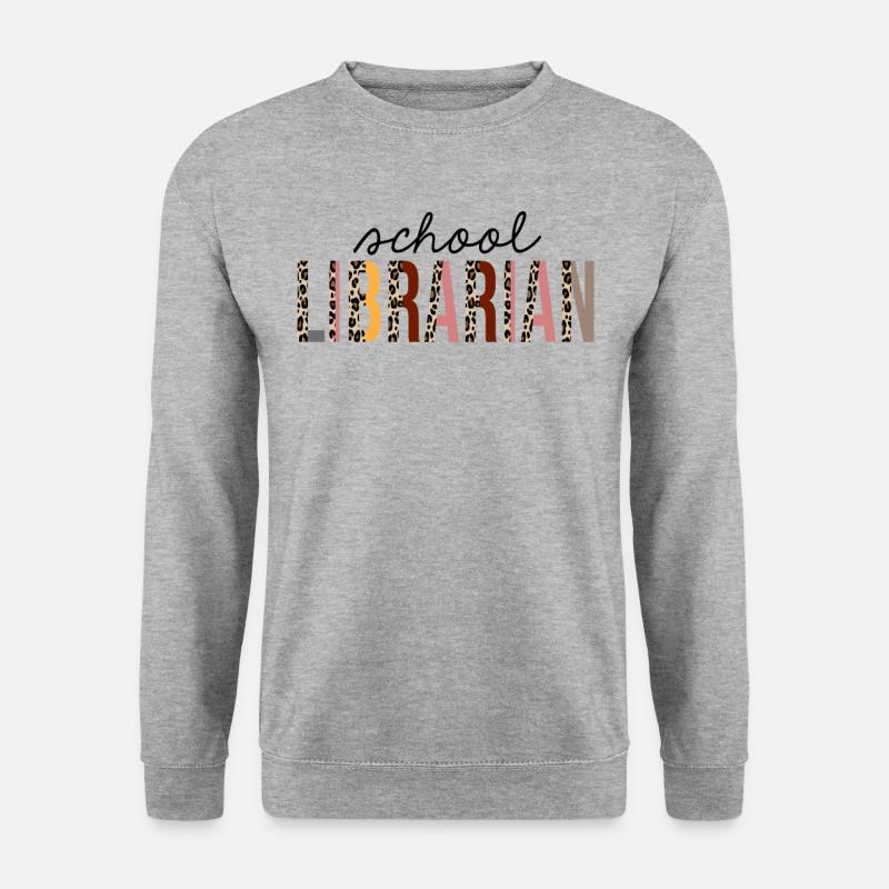 School Librarian Leopard Print Funny - Unisex Sweatshirt - salt & pepper