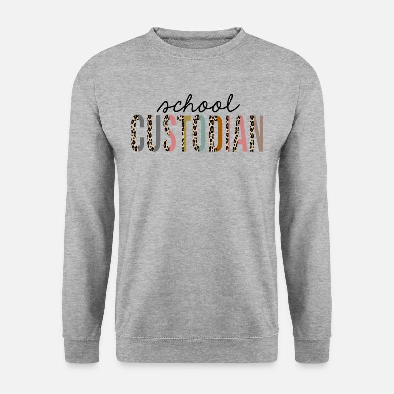 School Custodian Leopard Print Funny - Unisex Sweatshirt - salt & pepper