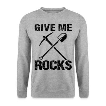 Drôle de géologue de chasse aux roches Rockhounding - Sweat-shirt Unisexe - gris chiné - Devant - Alina (178cm) & Michal (187cm)