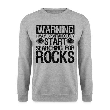 Drôle de géologue de chasse aux roches Rockhounding - Sweat-shirt Unisexe - gris chiné - Devant - Alina (178cm) & Michal (187cm)