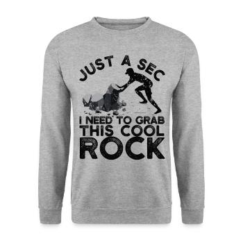 Drôle de chasse aux rochers Géologue Rockhounding - Sweat-shirt Unisexe - gris chiné - Devant - Alina (178cm) & Michal (187cm)