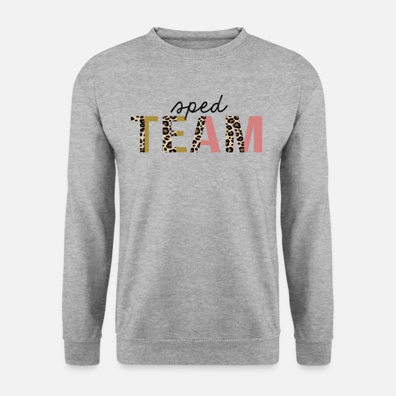SPED Team Leopard Print Lustig - Unisex Pullover - Weißgrau meliert