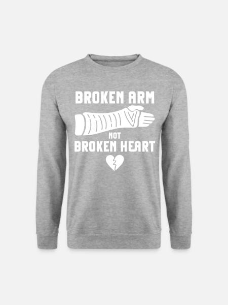 Lustiger gebrochener Arm Armverletzung - Unisex Pullover - Weißgrau meliert