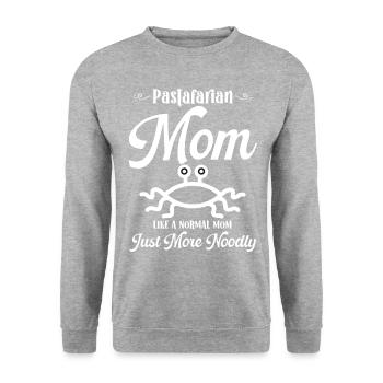 Fliegendes Spaghettimonster Pastafari Pastafariani - Unisex Pullover - Weißgrau meliert - Vorne - Alina (178cm) & Michal (187cm)