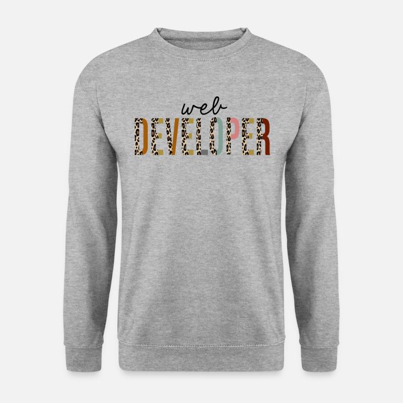 web developer Leopard Print Funny - Unisex Sweatshirt - salt & pepper