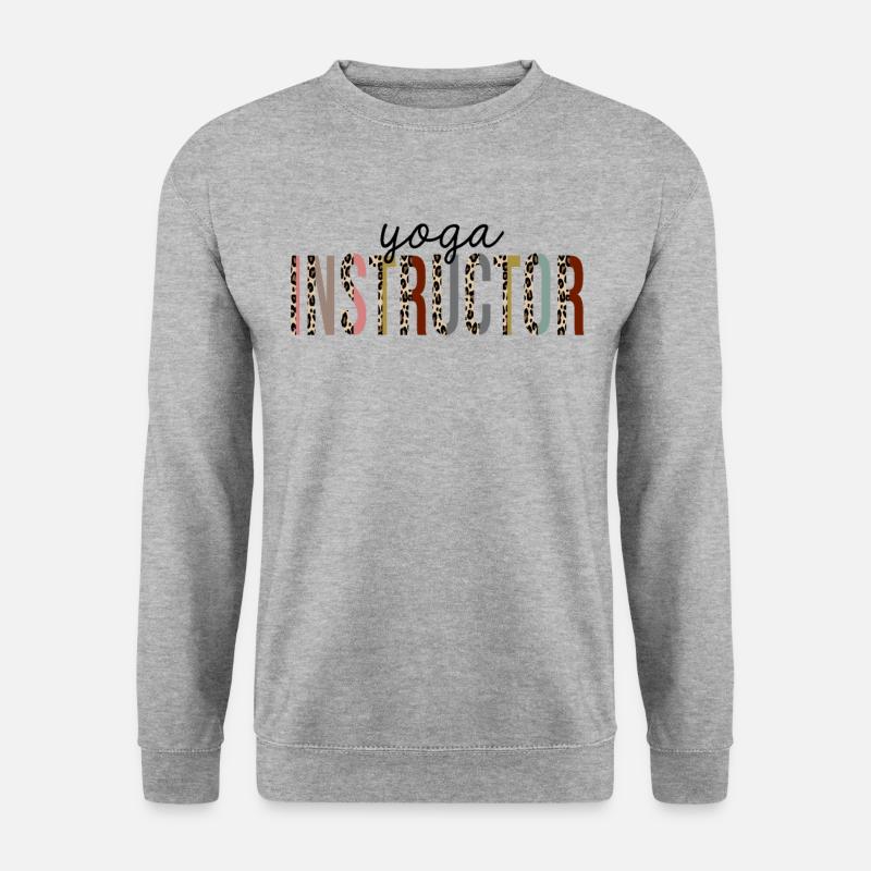 Yogalehrer Leopardenprint Lustig - Unisex Pullover - Weißgrau meliert