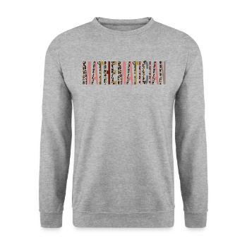 Mathematician - Unisex Sweatshirt - salt & pepper - Front - Alina (178cm) & Michal (187cm)