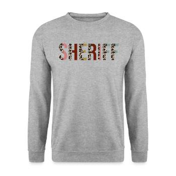 Shérif - Sweat-shirt Unisexe - gris chiné - Devant - Alina (178cm) & Michal (187cm)