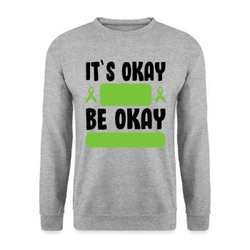 It's Okay Be Okay Self Care Mental Health Ribbon - Unisex Sweatshirt - salt & pepper - Front - Alina (178cm) & Michal (187cm)