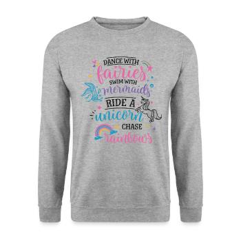 Dansez avec les fées nager avec les sirènes Pitl Cith - Sweat-shirt Unisexe - gris chiné - Devant - Alina (178cm) & Michal (187cm)