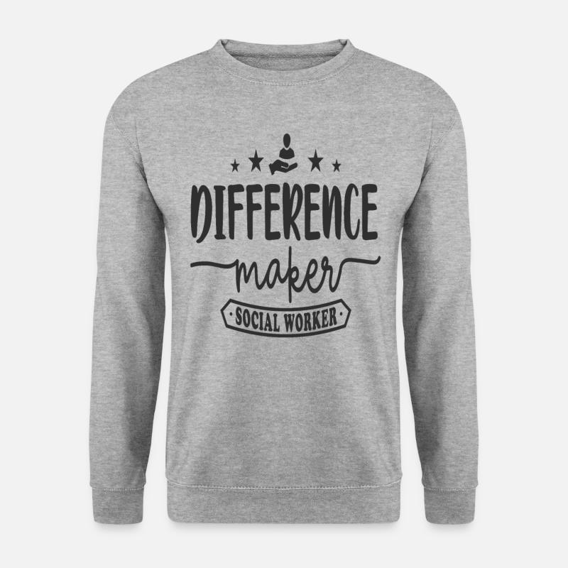 Difference Maker Sozialarbeiter - Unisex Pullover - Weißgrau meliert