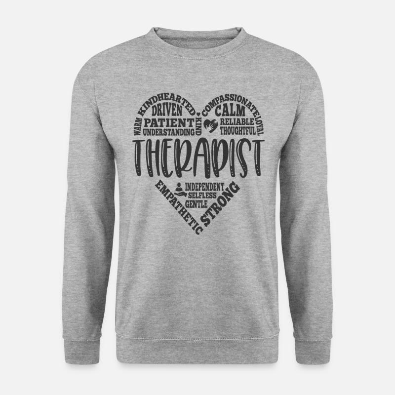 Therapeut Herzzitate - Unisex Pullover - Weißgrau meliert