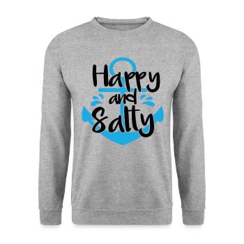 Support de protection de la mer heureuse et salée - Sweat-shirt Unisexe - gris chiné - Devant - Alina (178cm) & Michal (187cm)