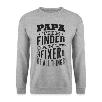 Mr Fix It Funny Dad Outils de fête des pères - Sweat-shirt Unisexe - gris chiné - Devant - Alina (178cm) & Michal (187cm)