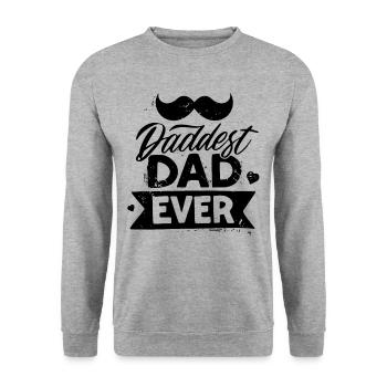 Papa aller Zeiten lustiger Vatertag mit Schnurrbart - Unisex Pullover - Weißgrau meliert - Vorne - Alina (178cm) & Michal (187cm)