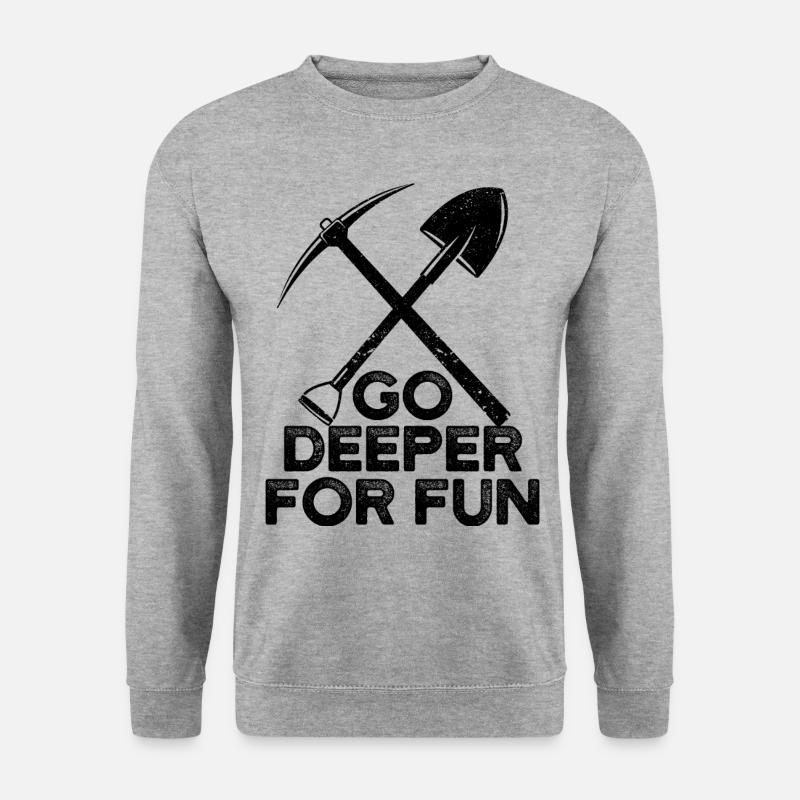 Lustiger Geologe auf Steinjagd - Unisex Pullover - Weißgrau meliert