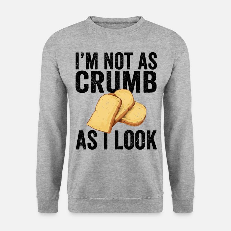 Lustiger Brotbacken-Bäcker - Unisex Pullover - Weißgrau meliert