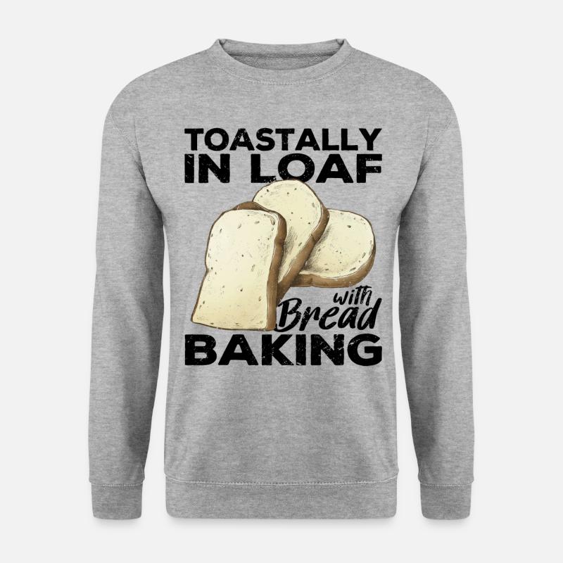 Lustiger Brotbacken-Bäcker - Unisex Pullover - Weißgrau meliert