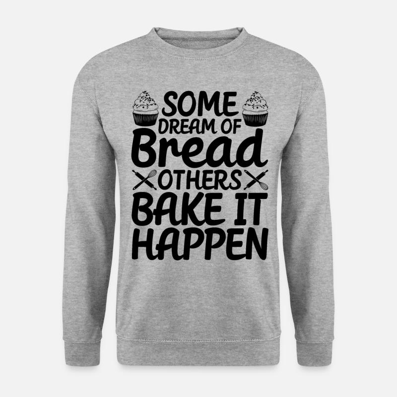 Lustiger Brotbacken-Bäcker - Unisex Pullover - Weißgrau meliert