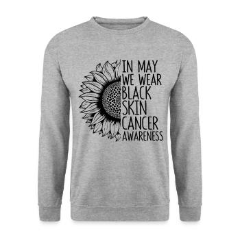 Skin Cancer Awareness Sunflower - Unisex Sweatshirt - salt & pepper - Front - Alina (178cm) & Michal (187cm)
