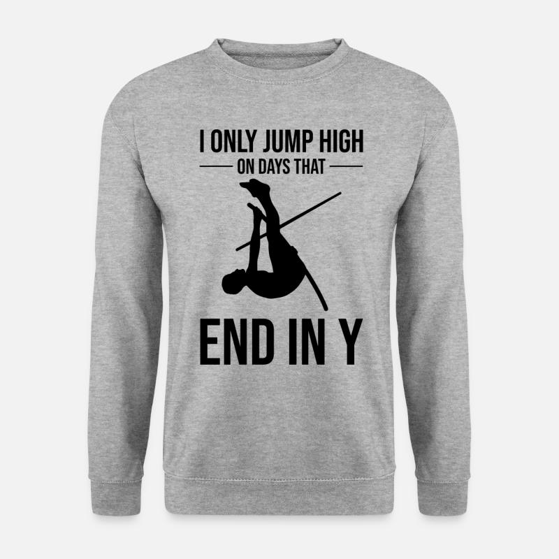 Lustiger Stabhochsprung Stabhochsprung - Unisex Pullover - Weißgrau meliert